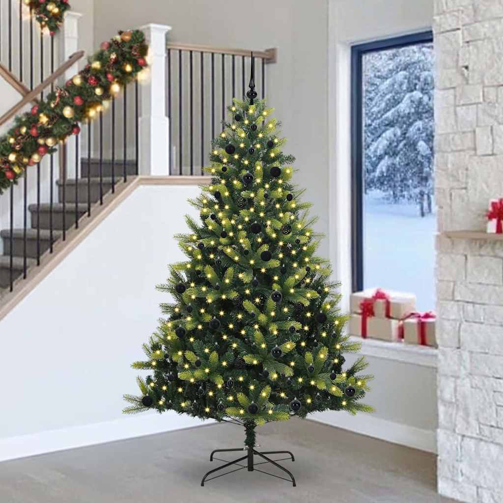 Kunstig Hengende Juletræ 300 LEDs Grøn 240 cm PVC og PE