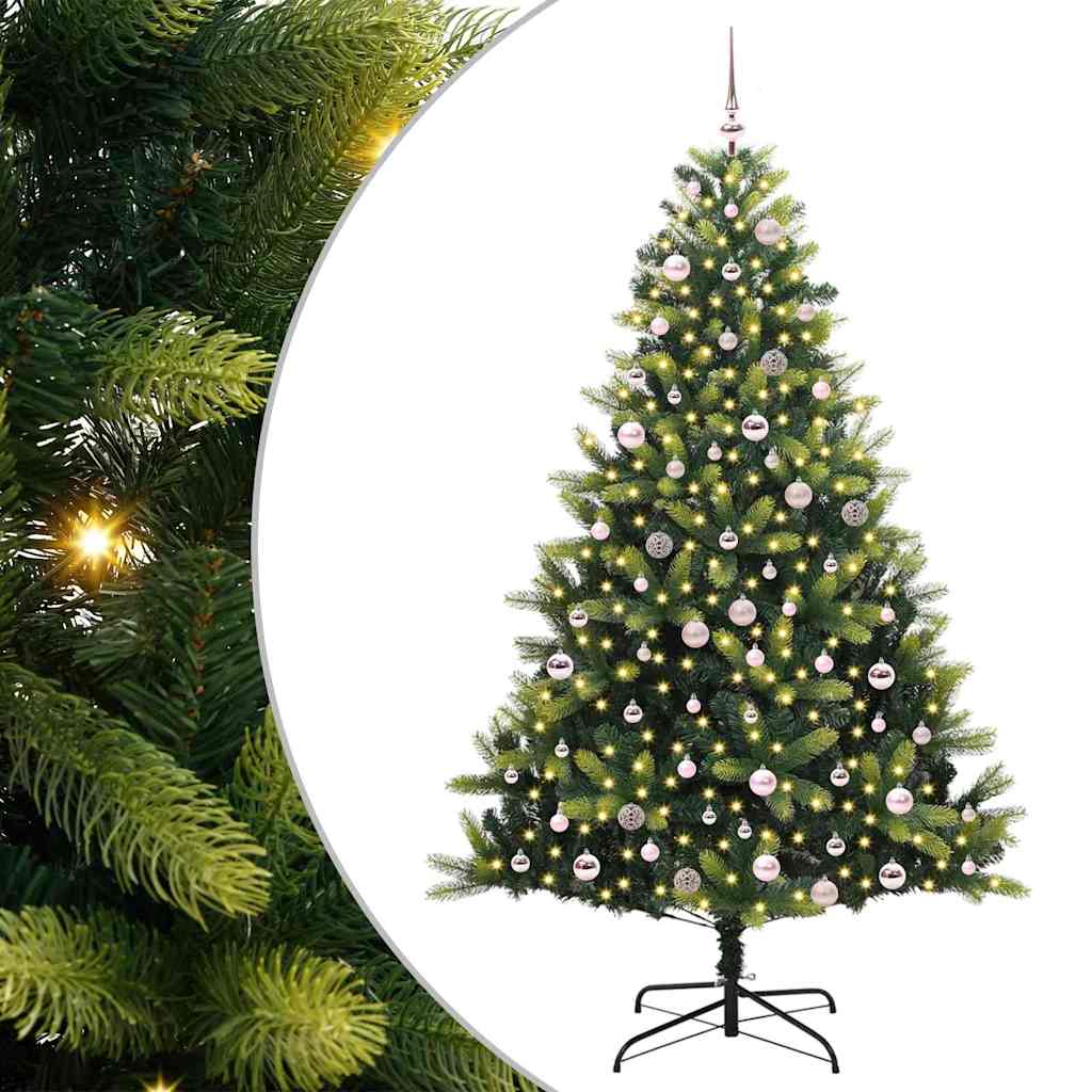 Kunstig Hengende Juletræ 300 LEDs Grøn 240 cm PVC og PE
