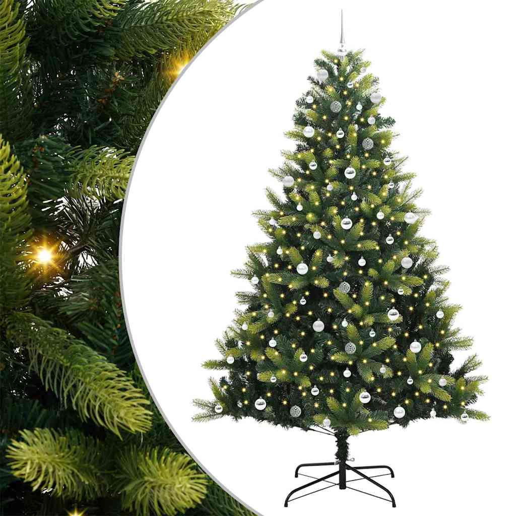 Kunstig Hengende Juletræ 300 LEDs Grøn 240 cm PVC og PE