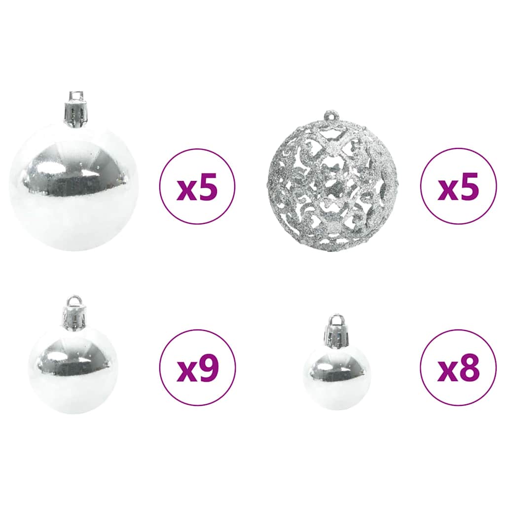 Kunstigt juletræ med stativ Hvid 150 cm PVC og metal og plast