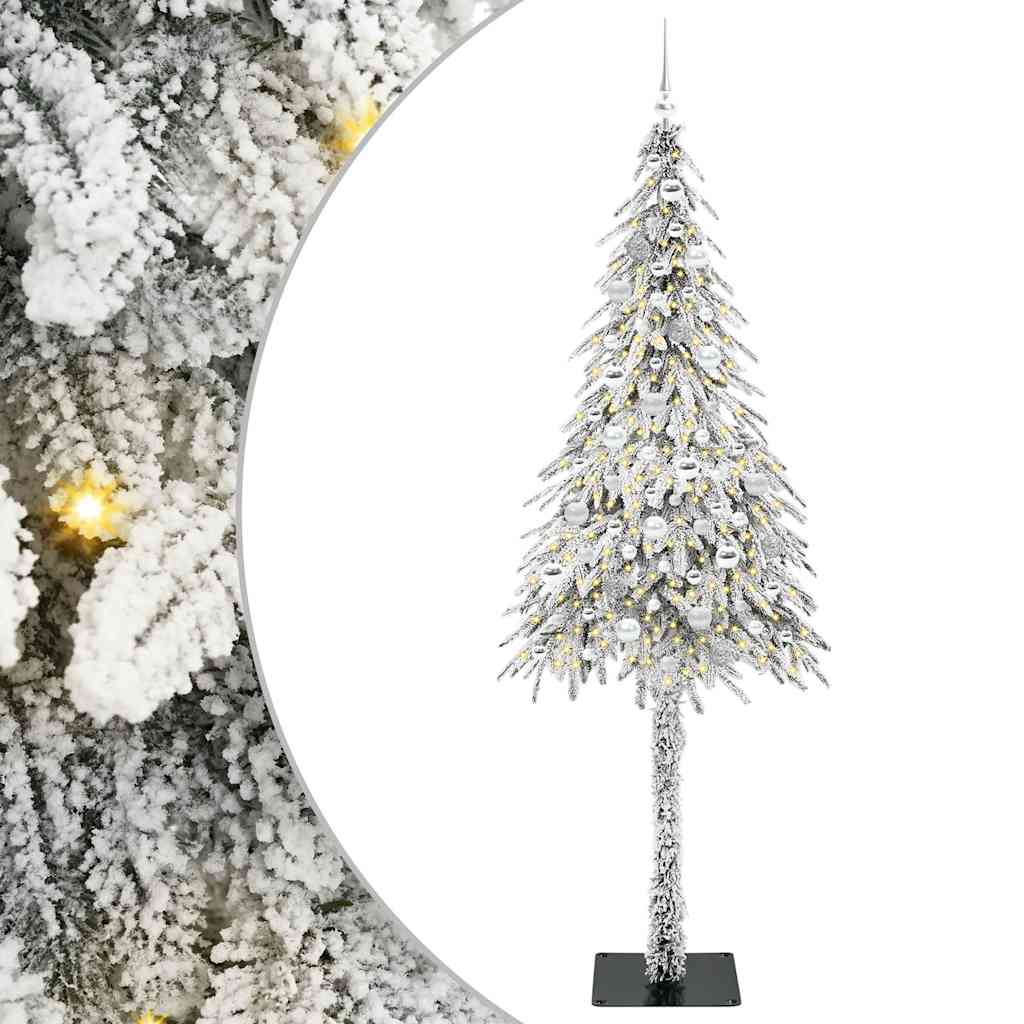 Juletræ med 300 LED'er med stativ Hvid 210 cm PE og Stål