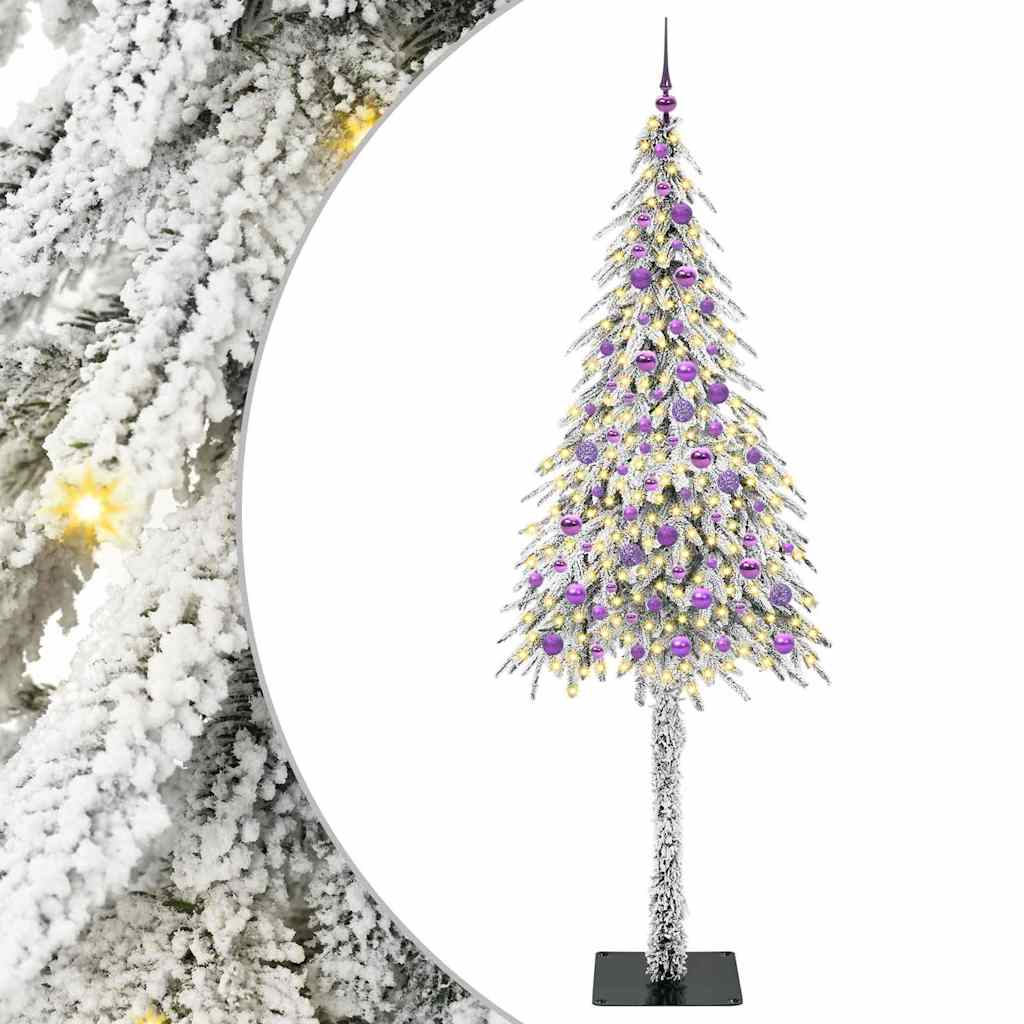 Juletræ med 300 LED'er med stativ Hvid 210 cm PE og Stål