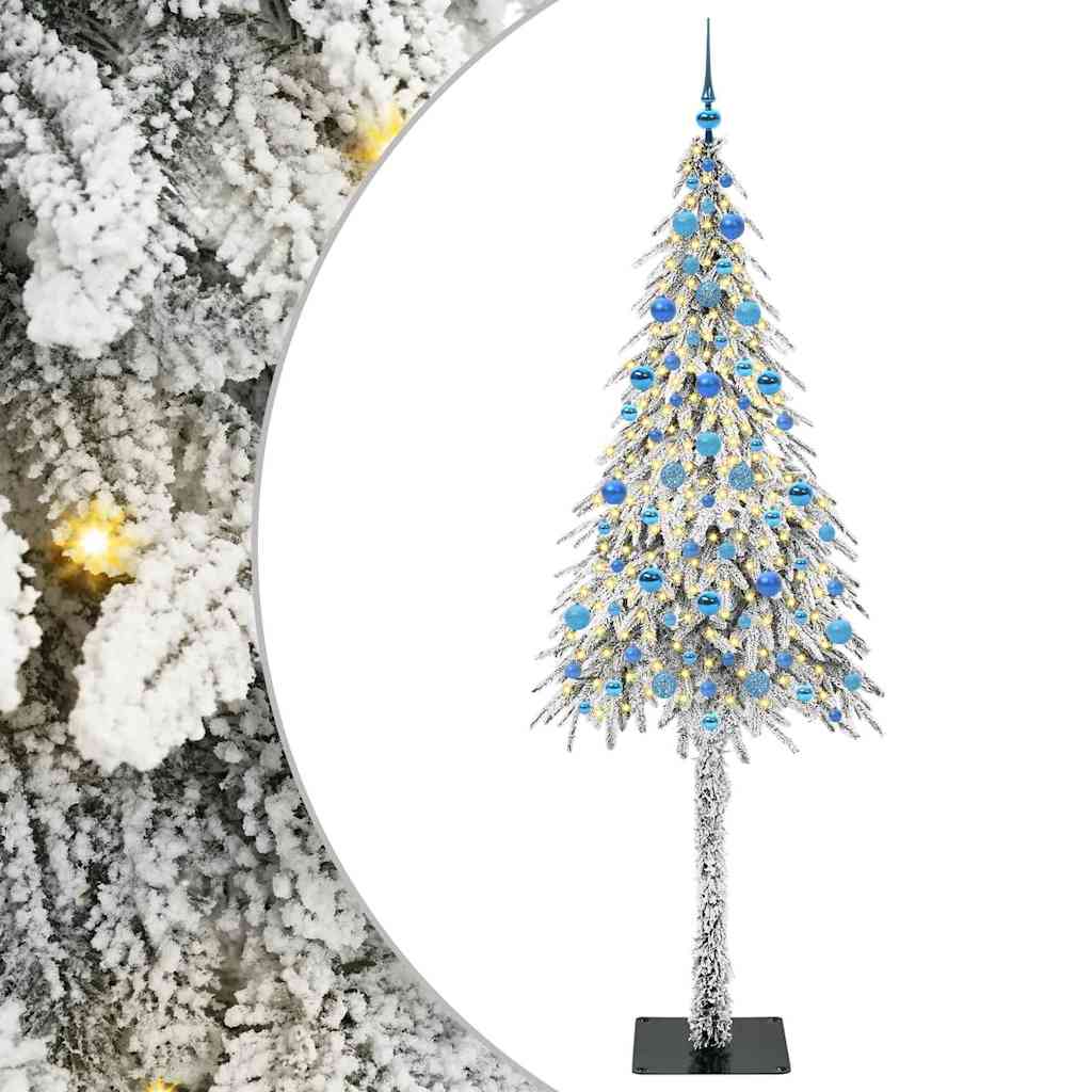 Juletræ med 300 LED'er med stativ Hvid 210 cm PE og Stål