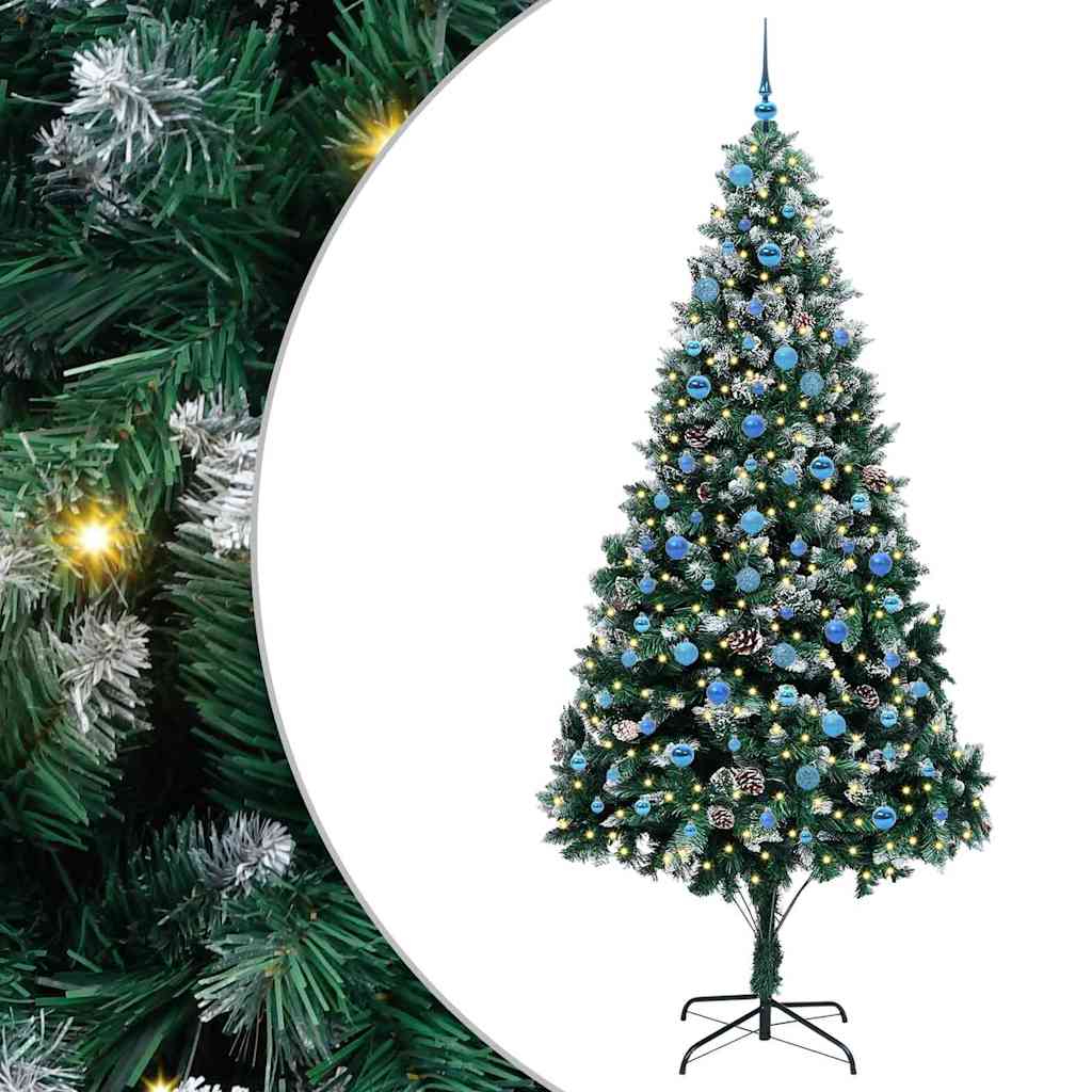 Kunstigt juletræ med stativ Grøn 240 cm PVC og Stål og Plastik