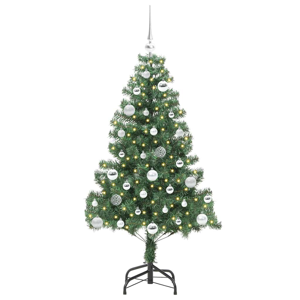 Juletræ med 150 LED'er med stativ Grøn 150 cm PVC