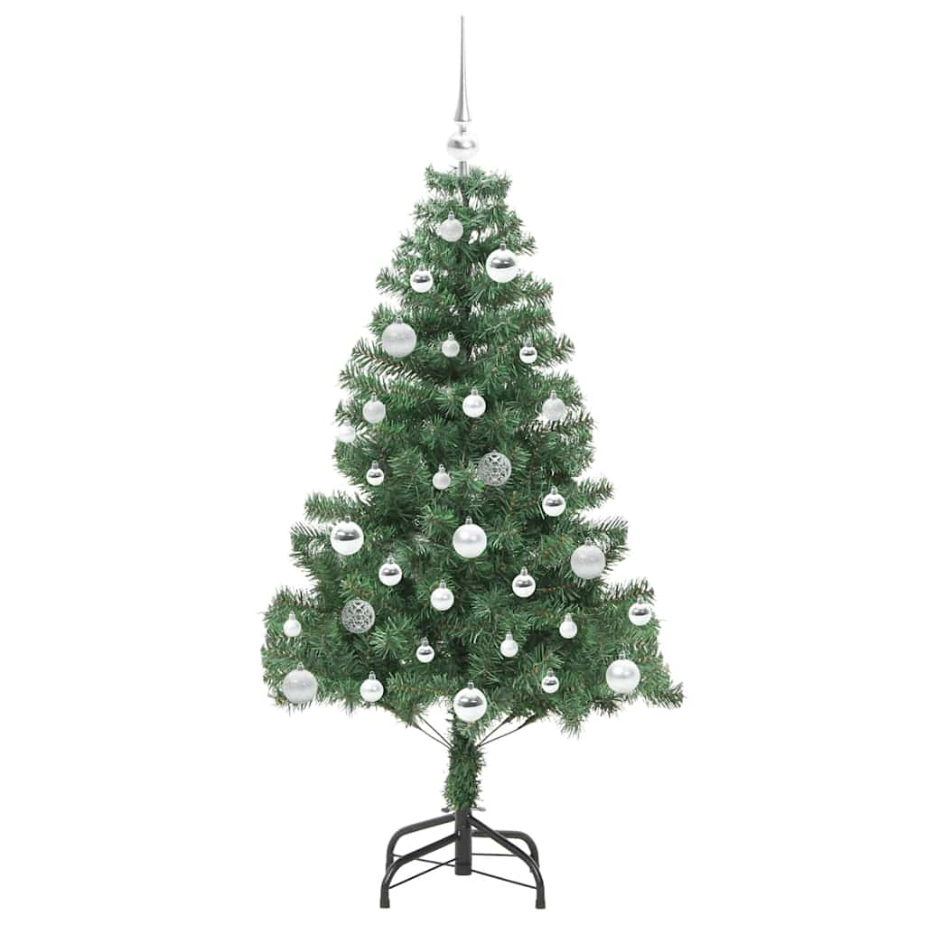 Juletræ med 150 LED'er med stativ Grøn 150 cm PVC