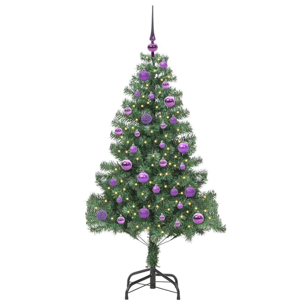 Juletræ med 150 LED'er med stativ Grøn 150 cm PVC