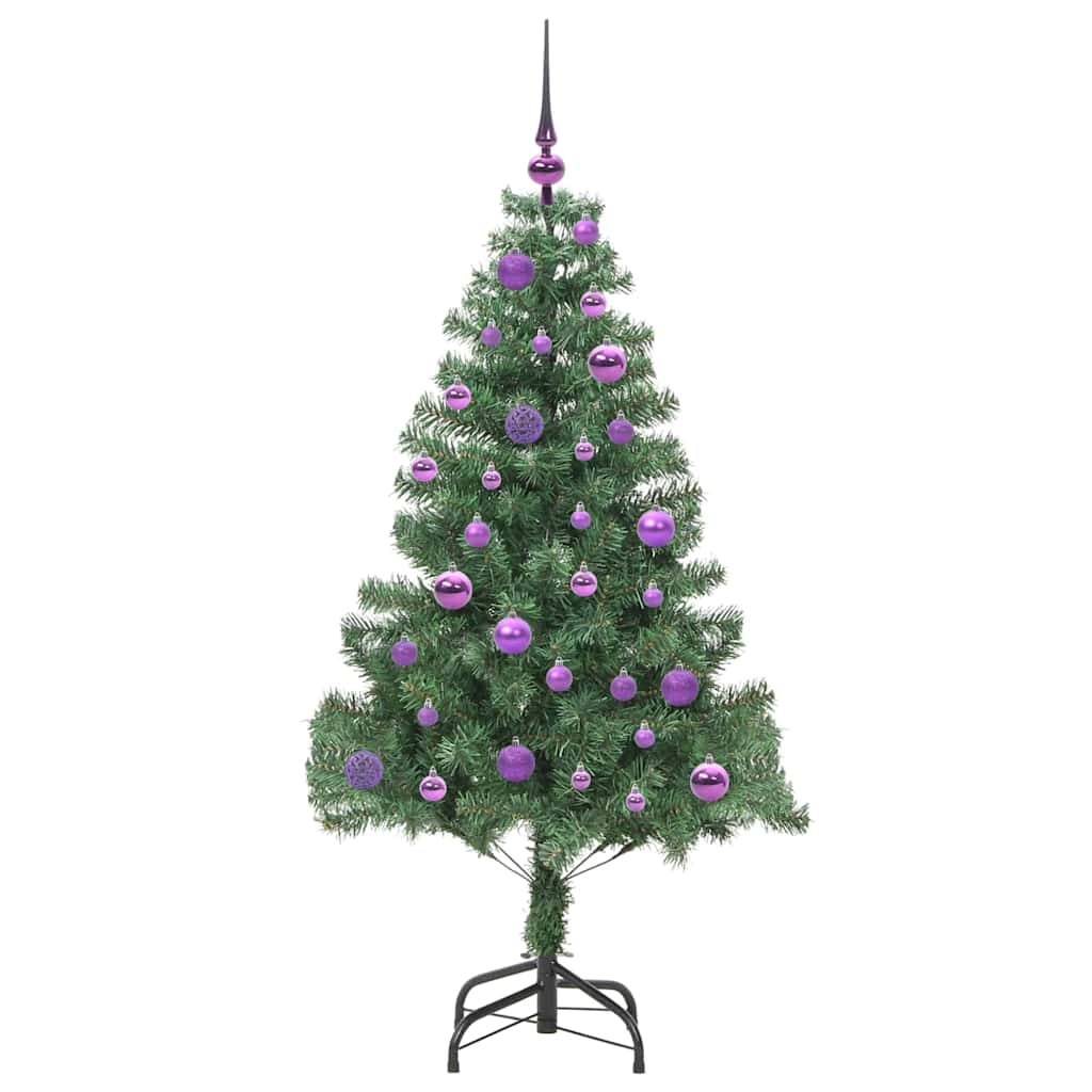 Juletræ med 150 LED'er med stativ Grøn 150 cm PVC