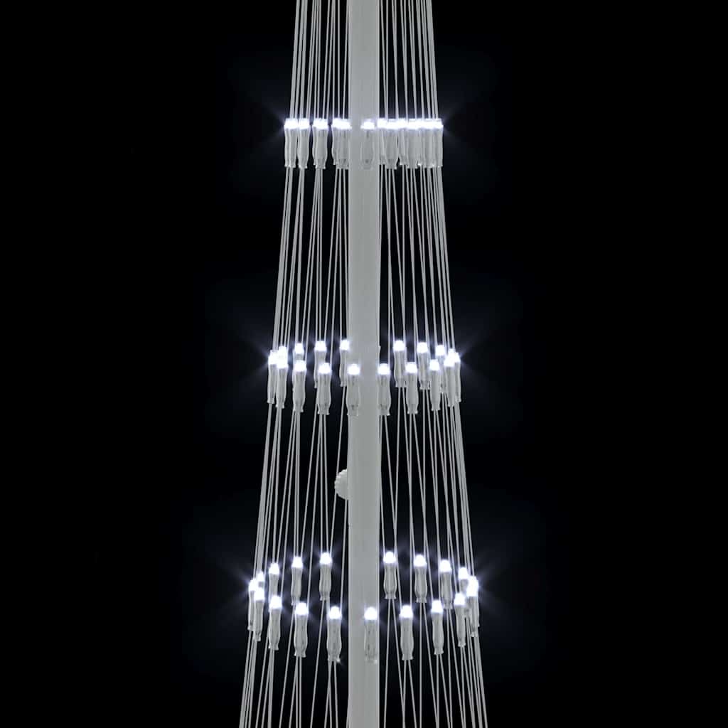 LED juletræ med 230 LED'er Kold hvid 51 x 51 x 190 cm Metal