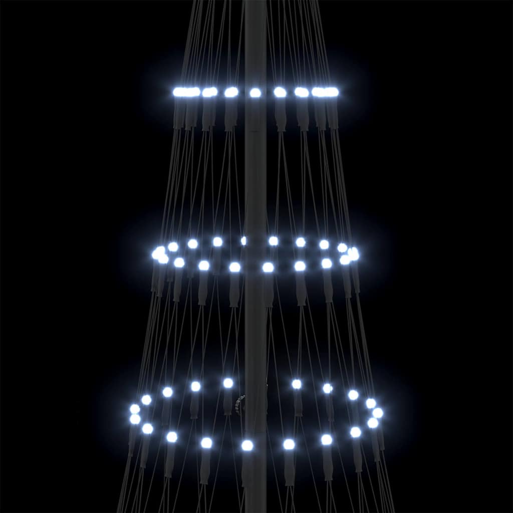 LED juletræ med 230 LED'er Kold hvid 71 x 71 x 184.5 cm Metal