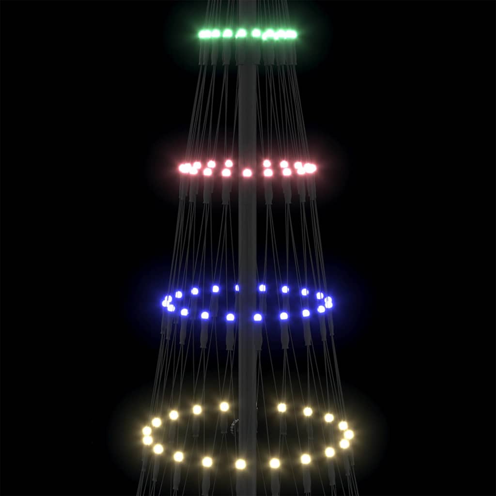 LED juletræ med 230 LED'er Flerfarvet 71 x 71 x 184.5 cm Metal