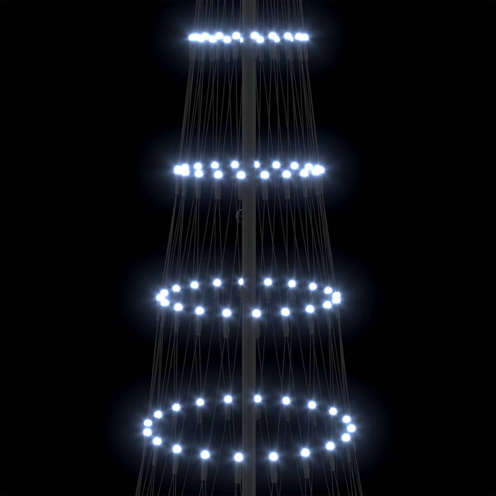 LED juletræ med stativ Kold hvid 100.5 x 100.5 x 302.5 cm Metal