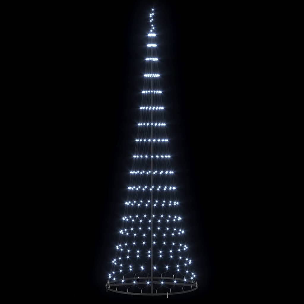 LED juletræ med stativ Kold hvid 100.5 x 100.5 x 302.5 cm Metal