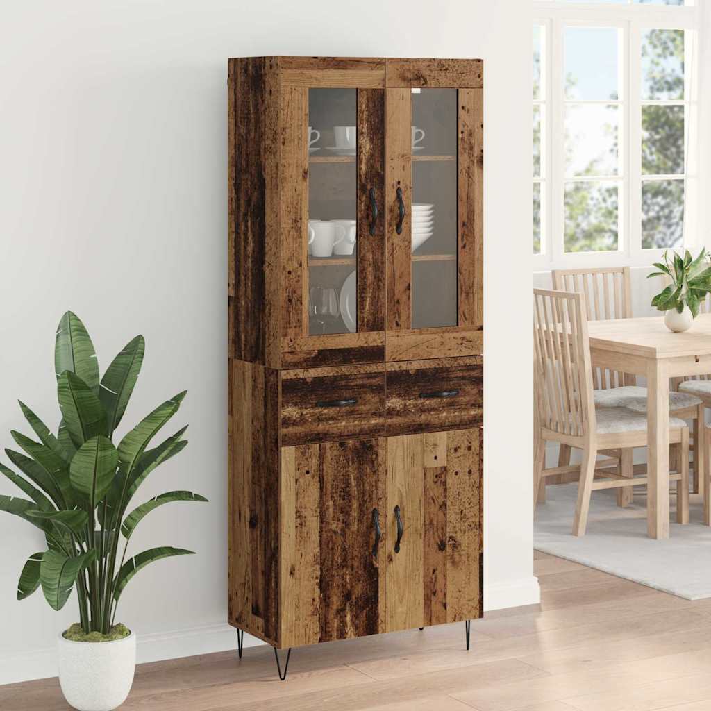 Highboard Gammelt træ 69,5 x 34 x 180 cm Konstrueret træ