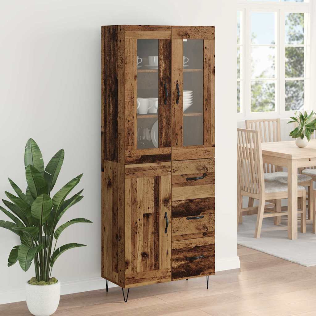 Highboard Gammelt træ 69,5 x 34 x 180 cm Konstrueret træ
