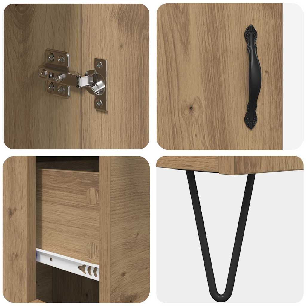 Highboard Artisan Egetræ 69,5 x 34 x 180 cm Konstrueret træ