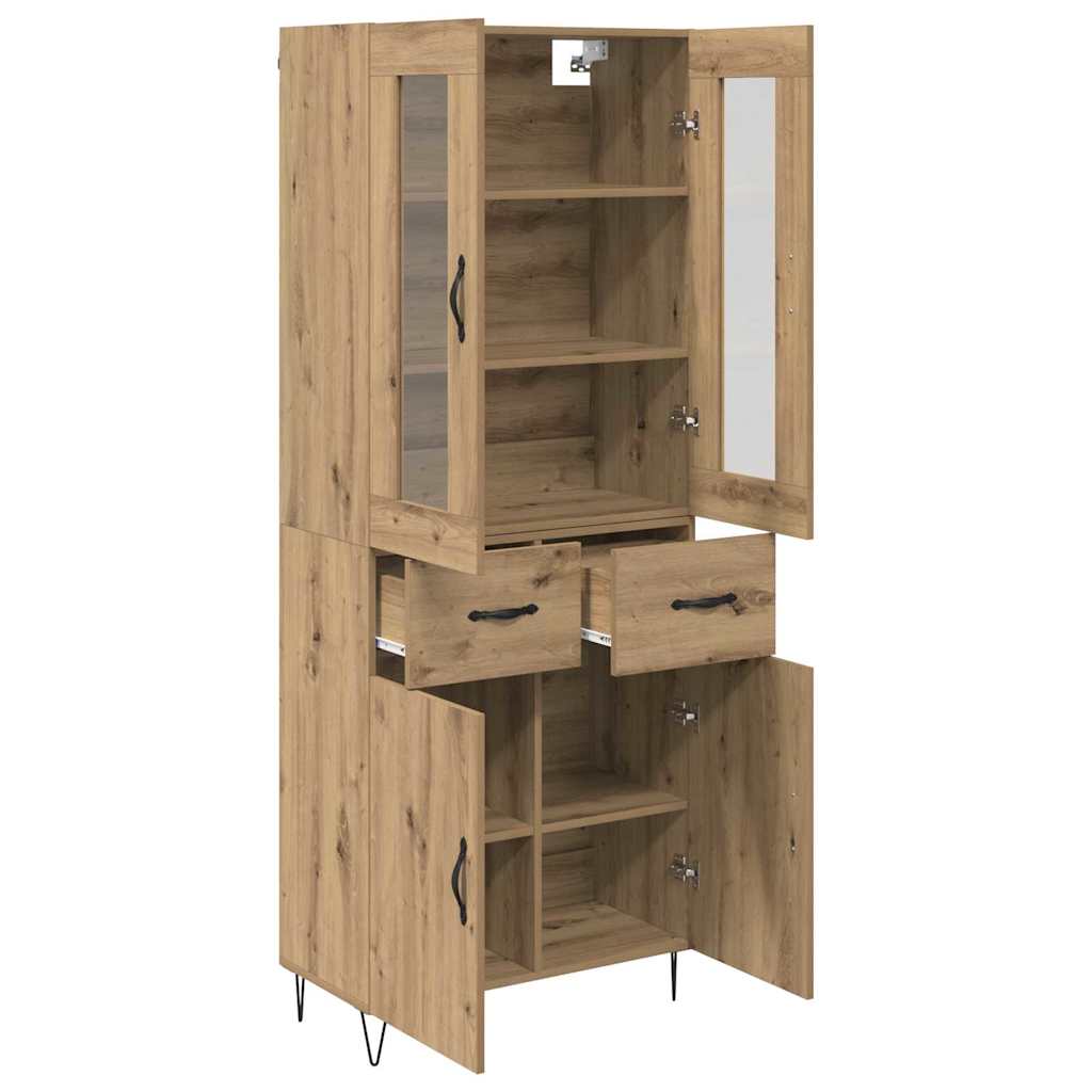 Highboard Artisan Egetræ 69,5 x 34 x 180 cm Konstrueret træ