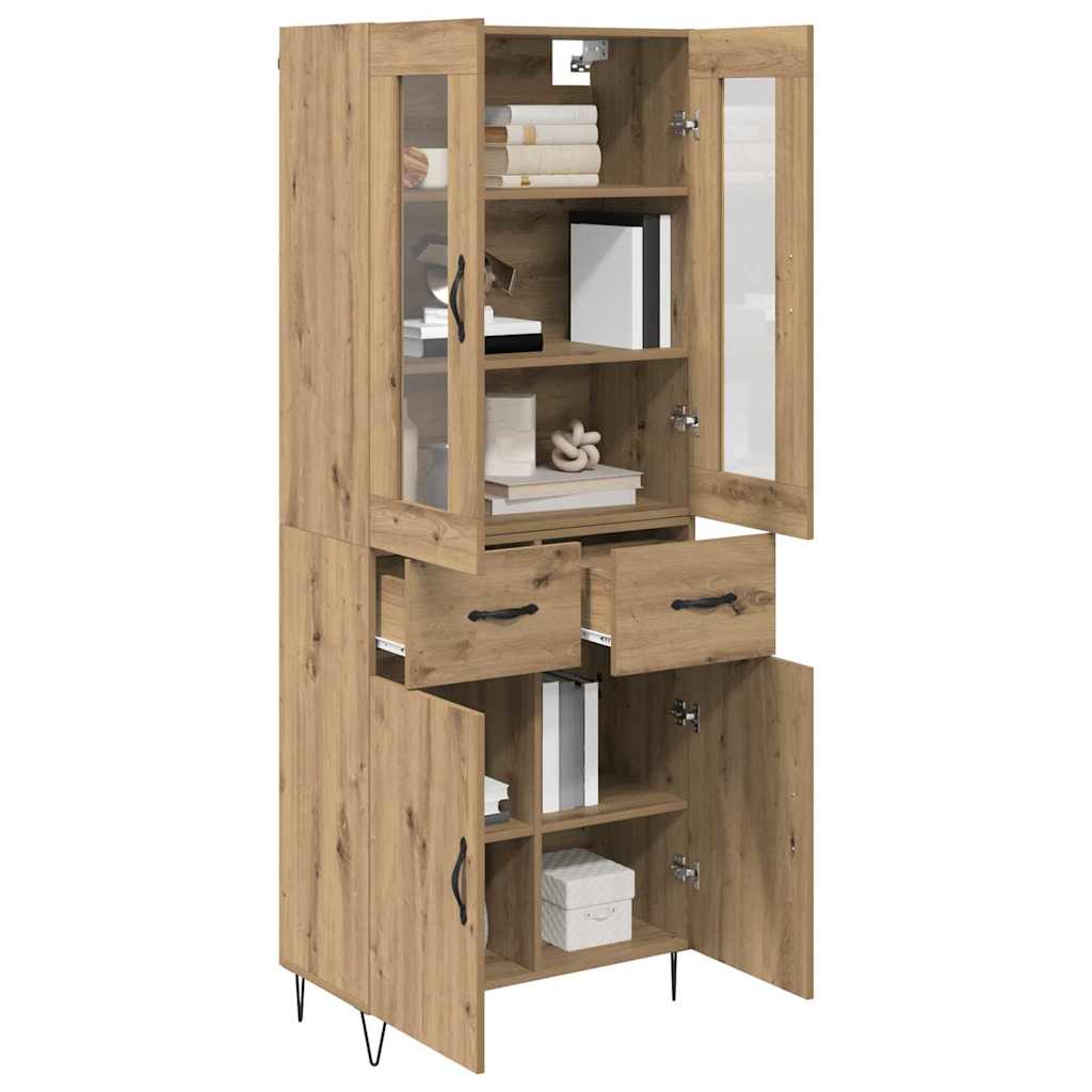 Highboard Artisan Egetræ 69,5 x 34 x 180 cm Konstrueret træ