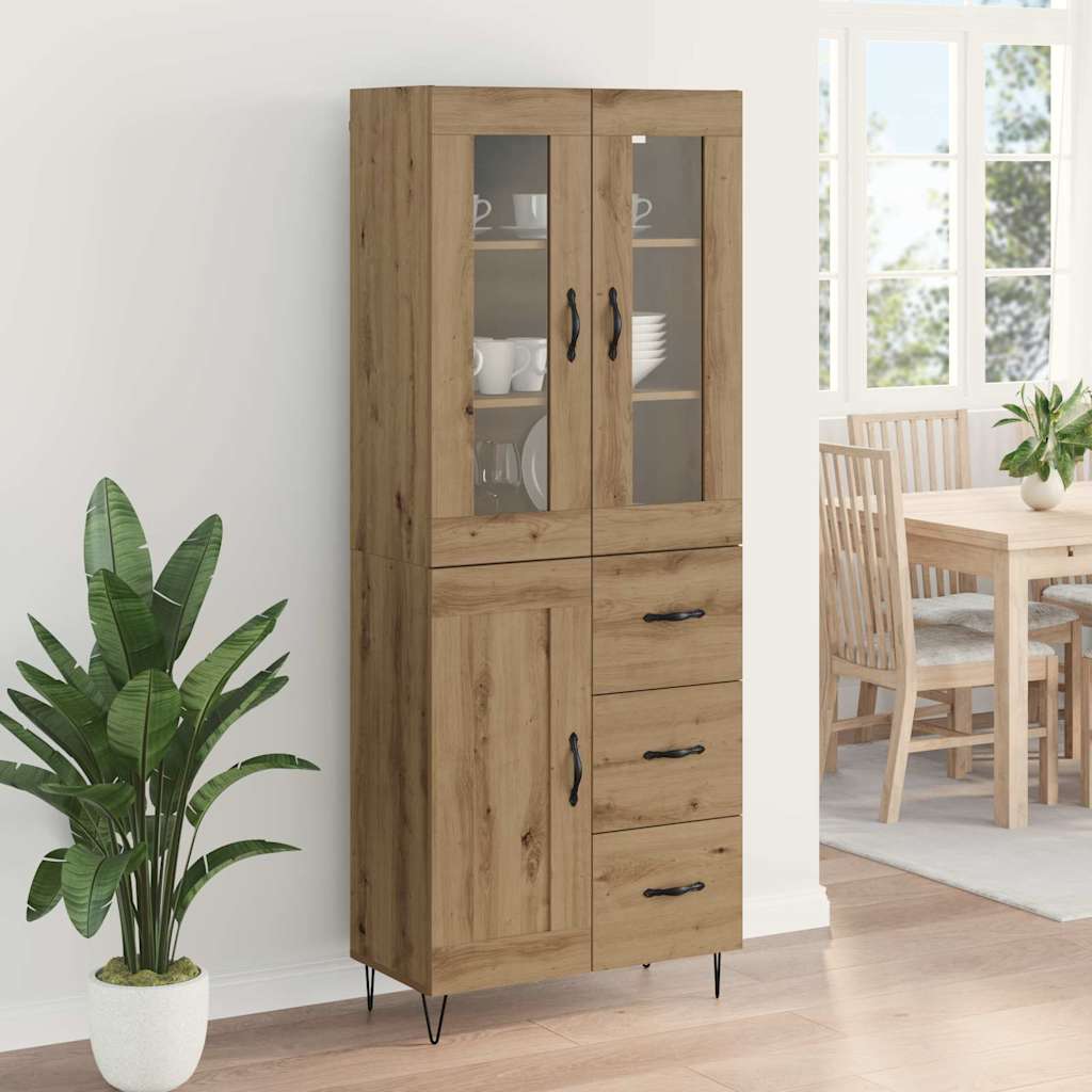 Highboard Artisan Egetræ 69,5 x 34 x 180 cm Konstrueret træ