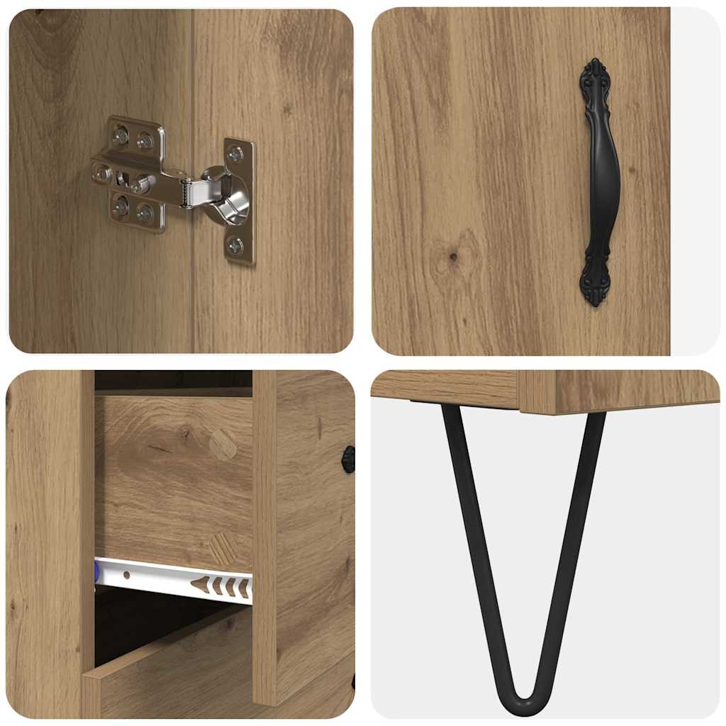 Highboard Artisan Egetræ 69,5 x 34 x 180 cm Konstrueret træ