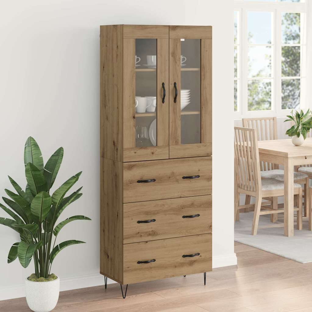 Highboard Artisan Egetræ 69,5 x 34 x 180 cm Konstrueret træ