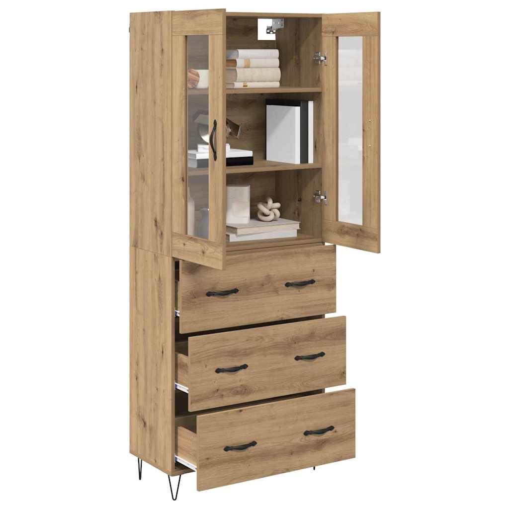 Highboard Artisan Egetræ 69,5 x 34 x 180 cm Konstrueret træ