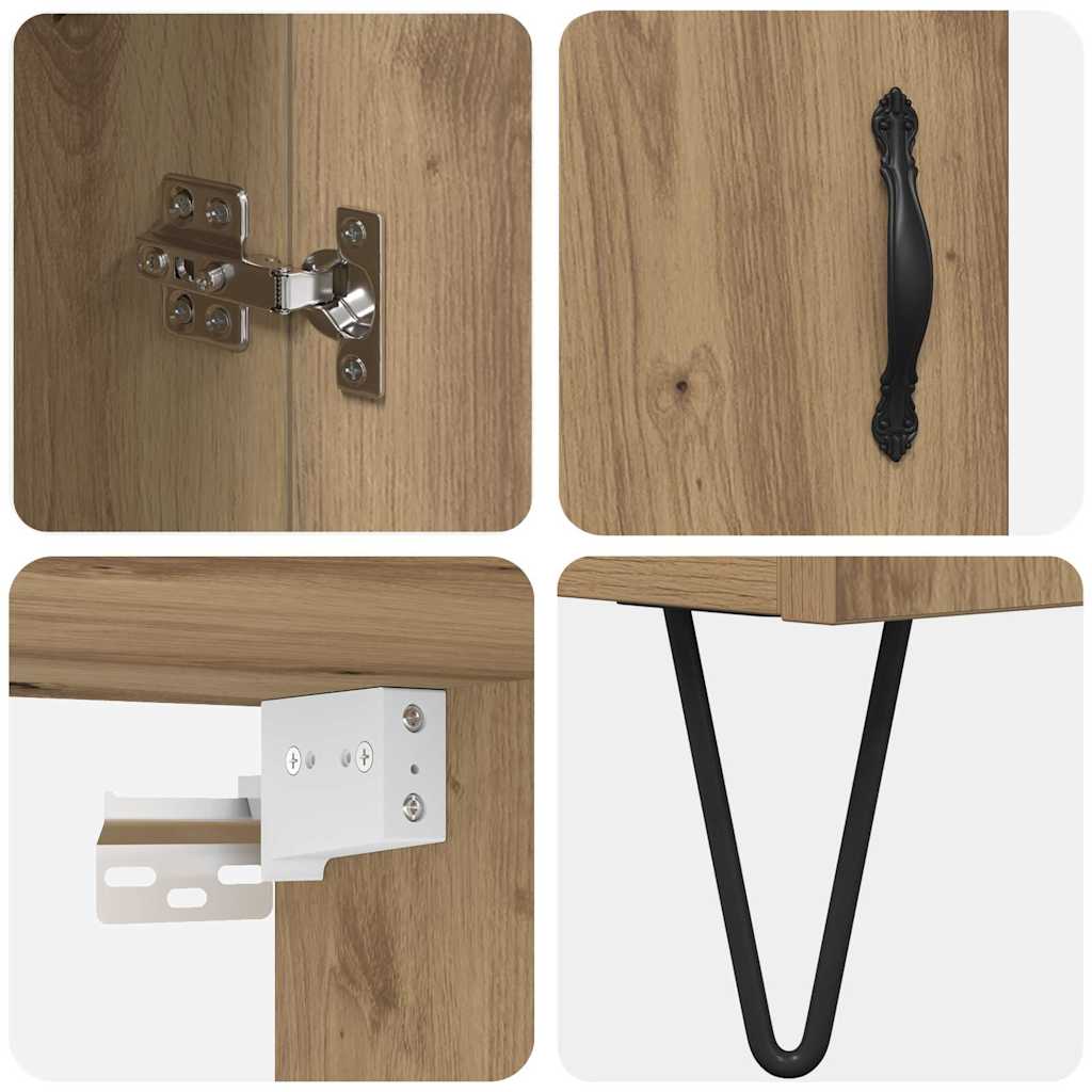 Highboard Artisan Egetræ 69,5 x 34 x 180 cm Konstrueret træ