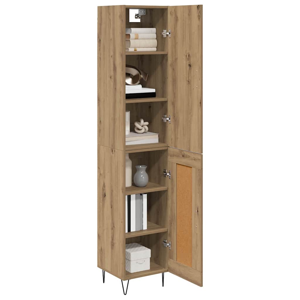 Highboard Artisan Egetræ 69,5 x 34 x 180 cm Konstrueret træ