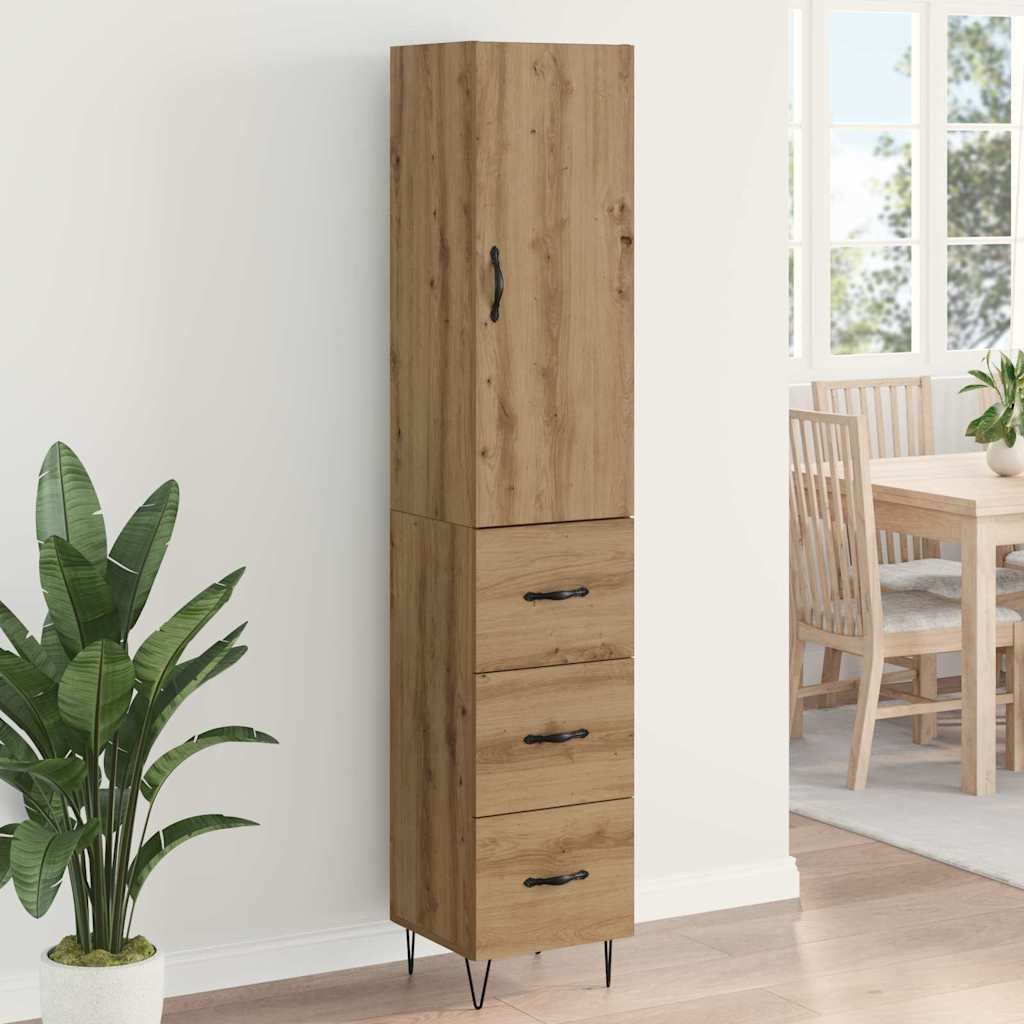 Highboard Artisan Egetræ 69,5 x 34 x 180 cm Konstrueret træ