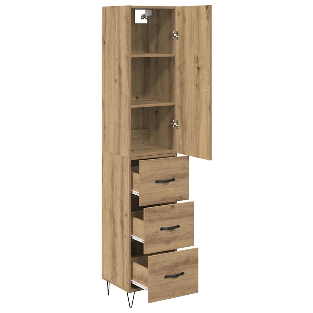 Highboard Artisan Egetræ 69,5 x 34 x 180 cm Konstrueret træ