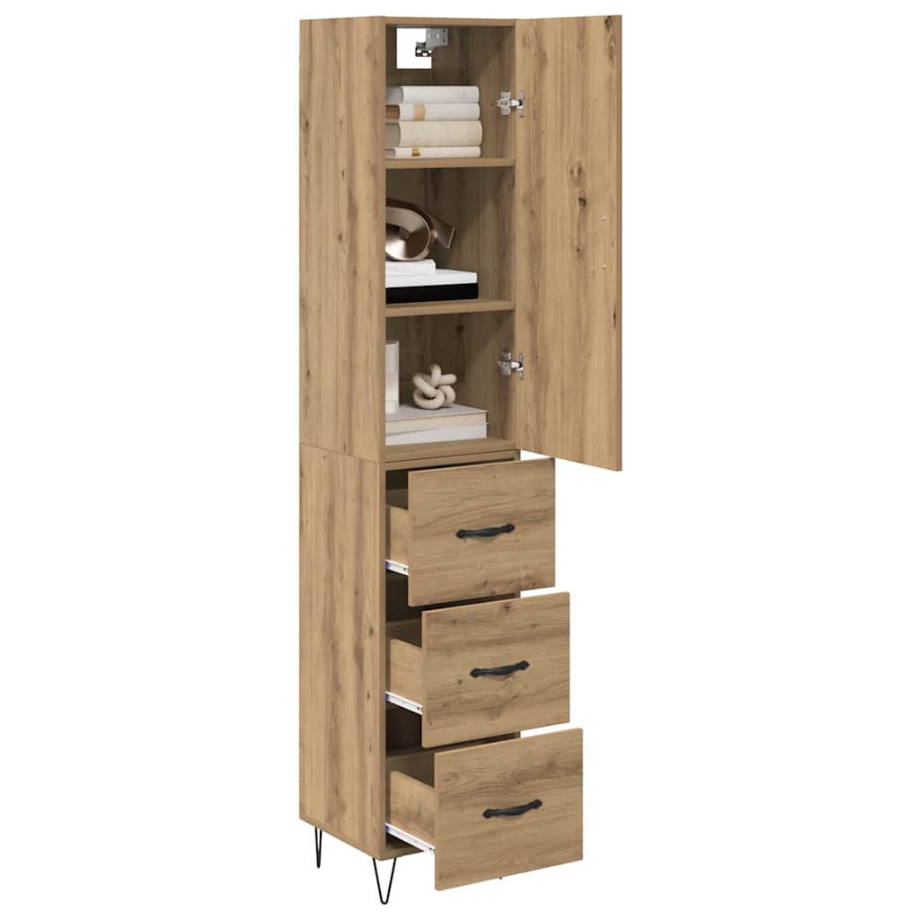 Highboard Artisan Egetræ 69,5 x 34 x 180 cm Konstrueret træ