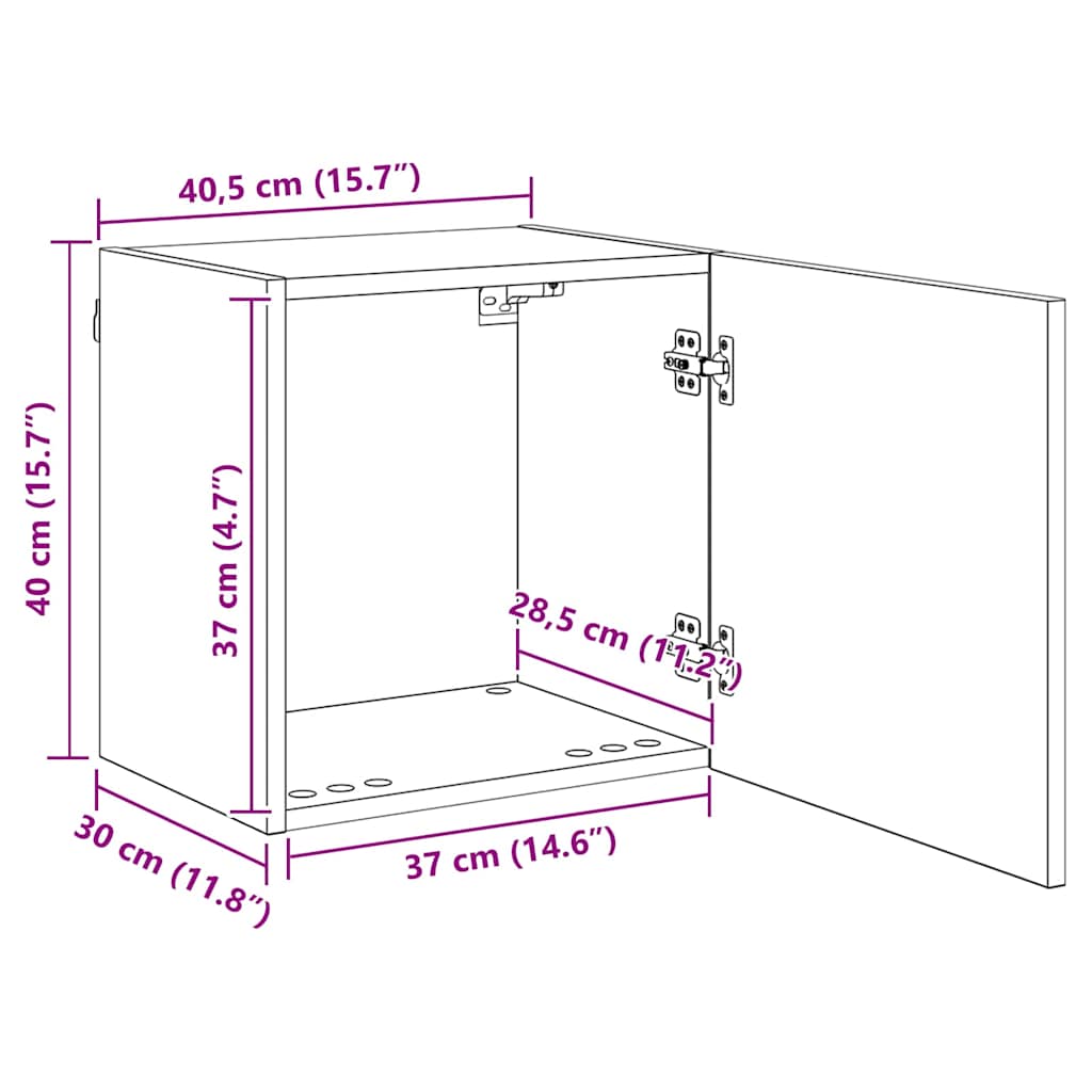 TV Vægmonteringer 4 pcs Artisan Egetræ Konstrueret træ