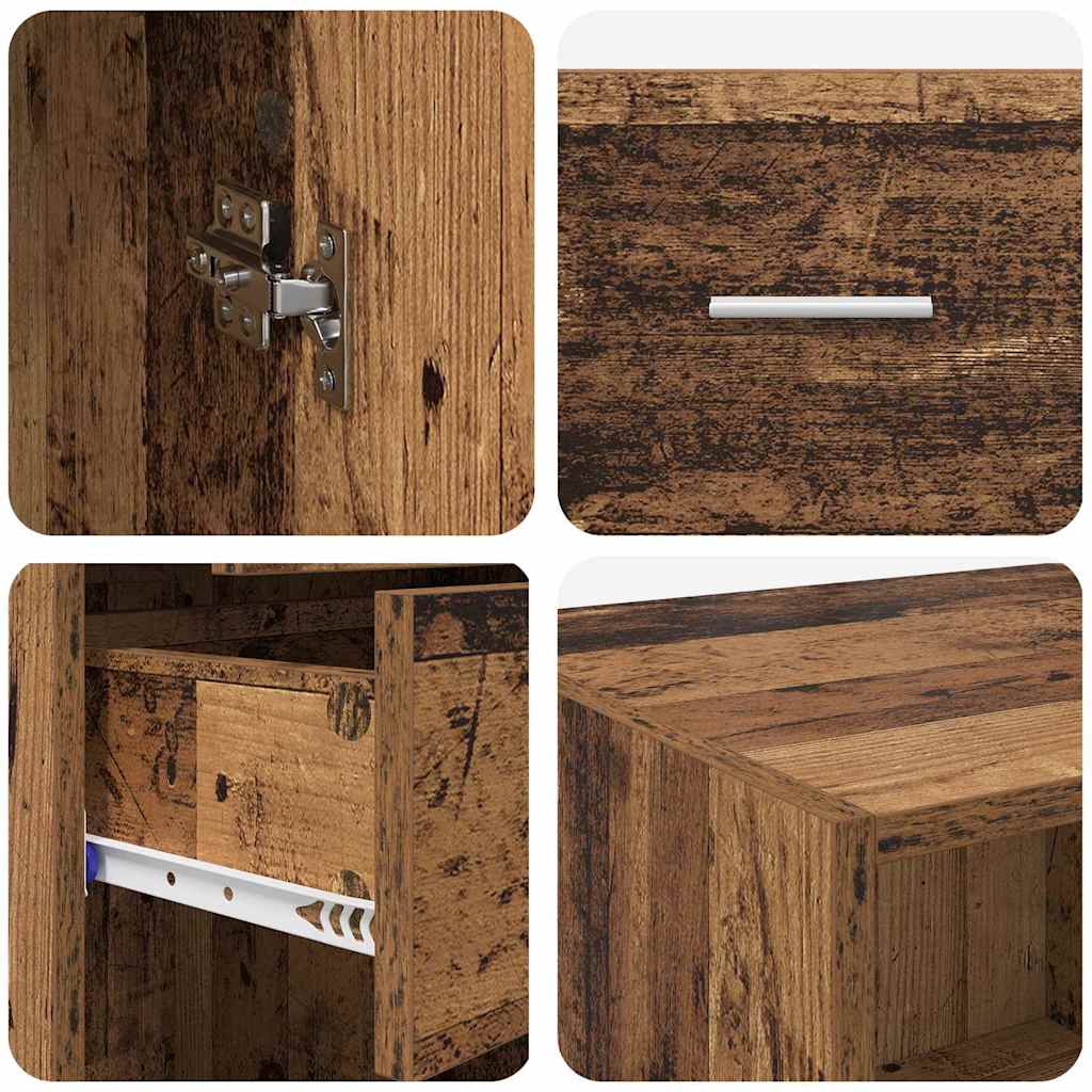 Highboard Gammelt træ 50 x 42,5 x 225 cm Konstrueret træ