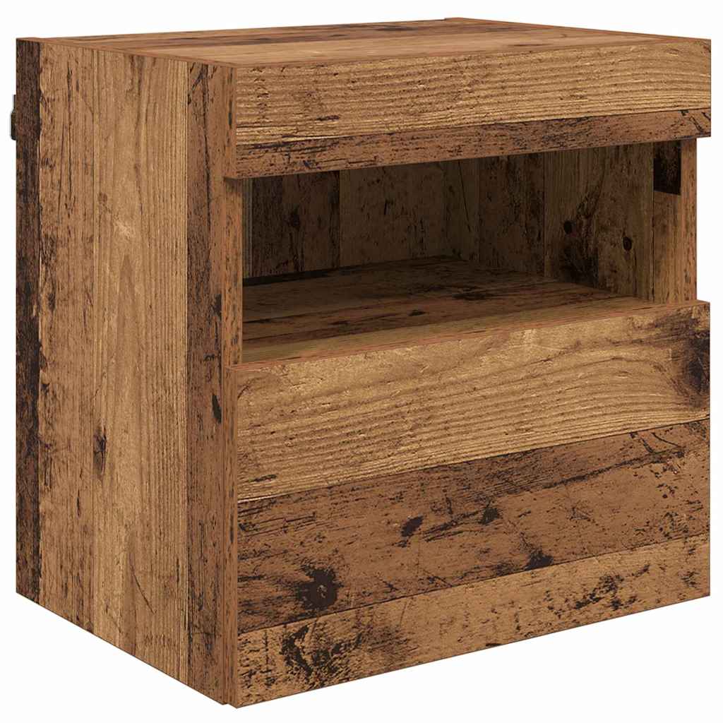 TV vægenheder med LED 5 pcs Gammelt træ 40,5 x 30 x 90 cm