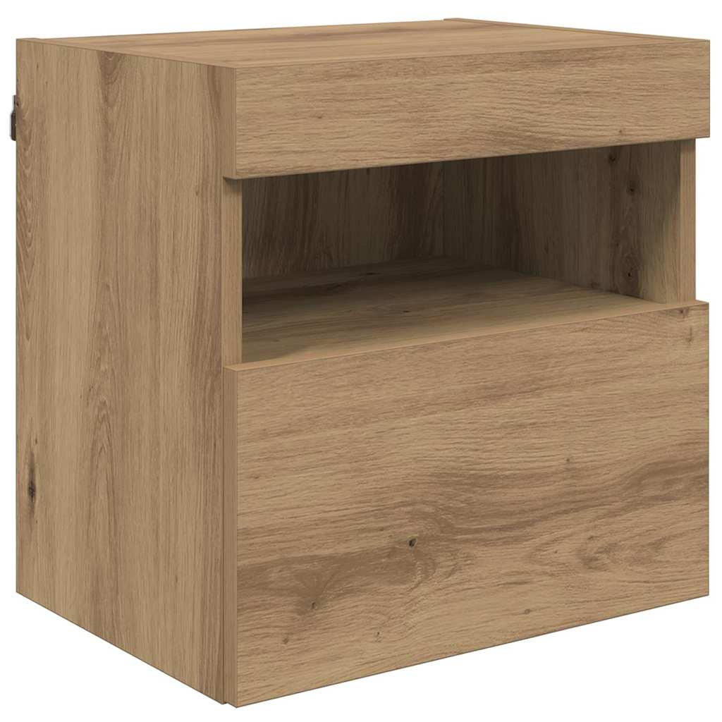 TV vægenheder med LED 5 pcs Artisan Egetræ 40,5 x 30 x 90 cm