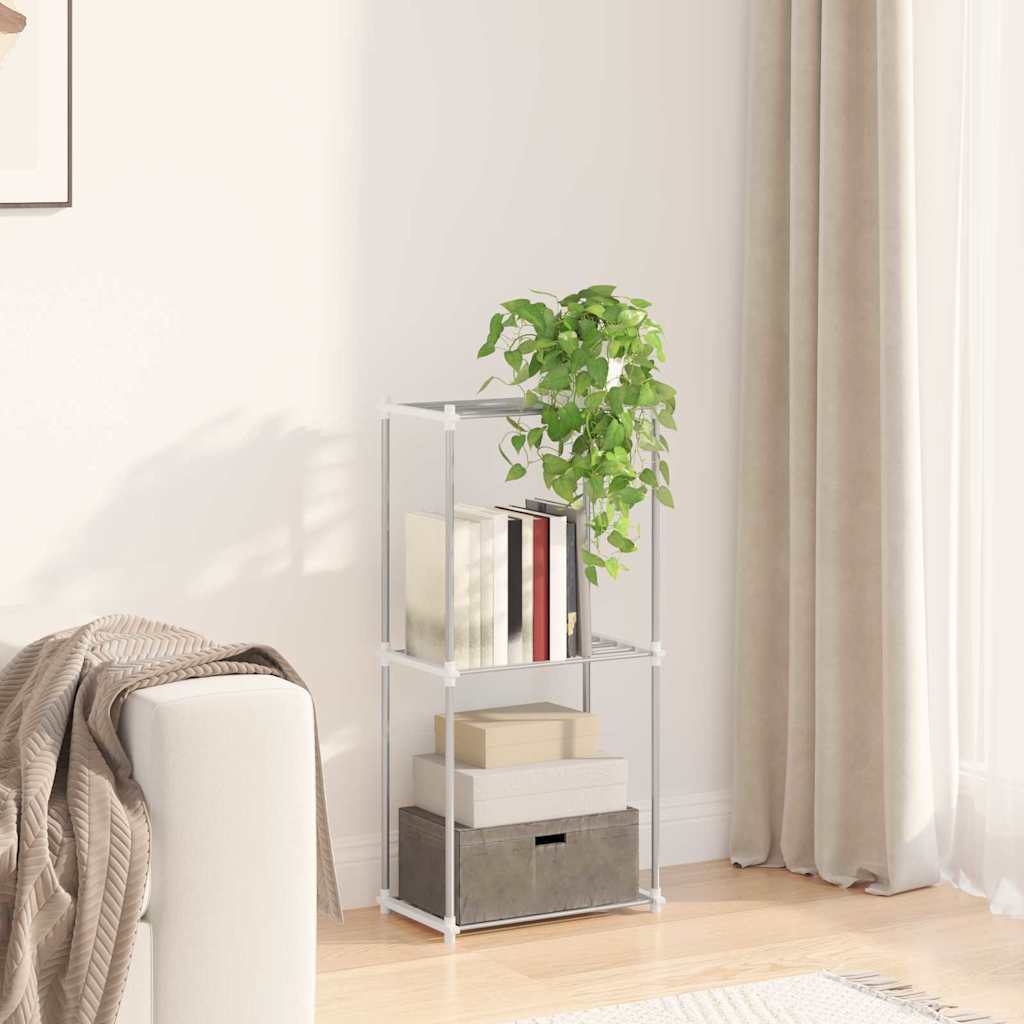Opbevaringshylde med hylde hvid 43 x 27 x 90 cm Aluminium