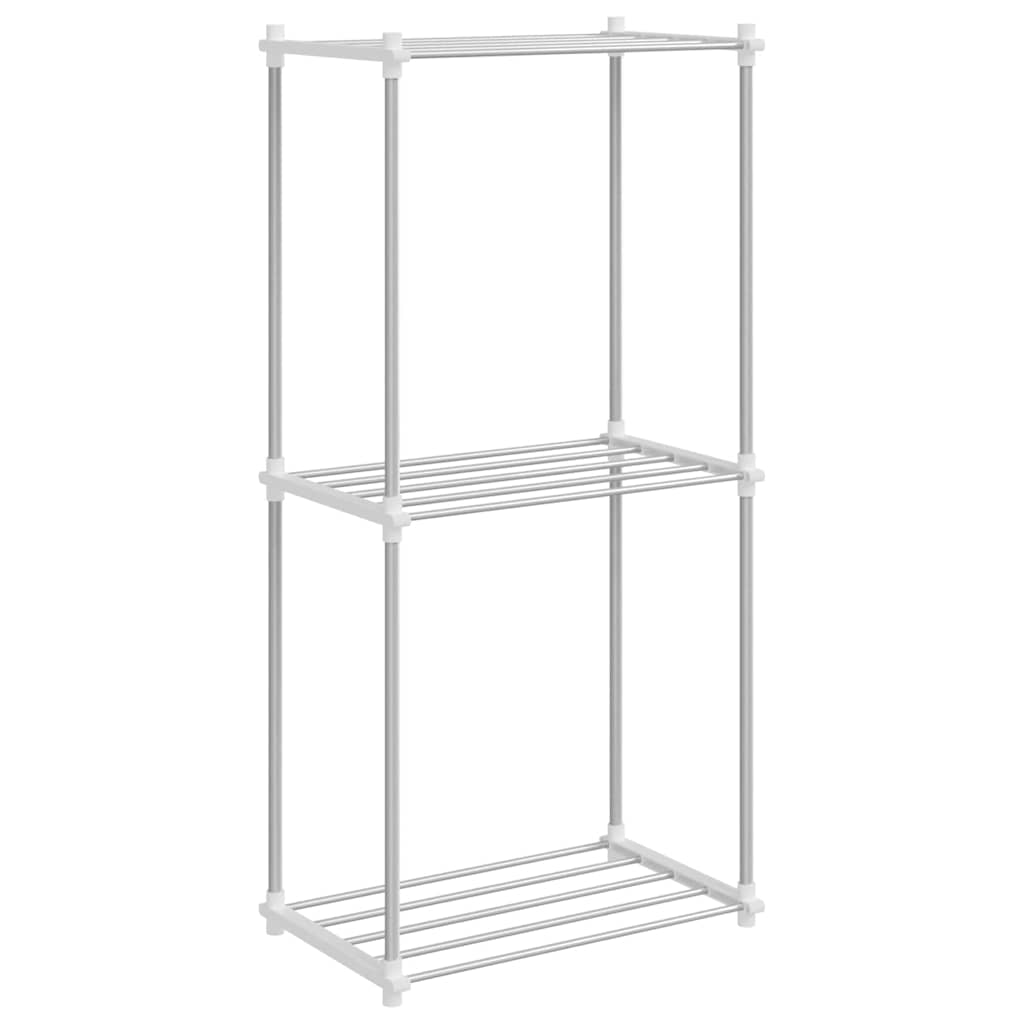 Opbevaringshylde med hylde hvid 43 x 27 x 90 cm Aluminium