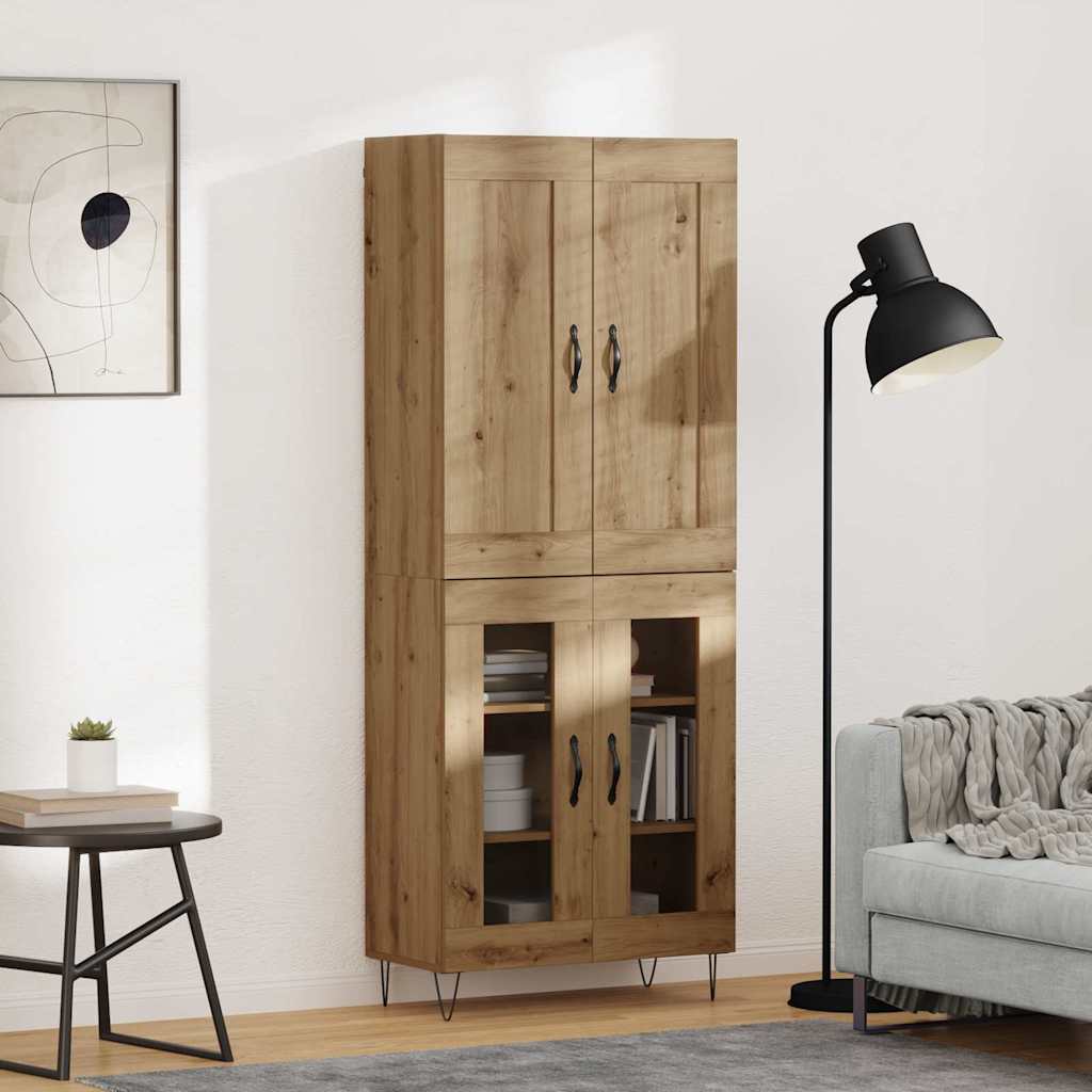 Highboard Artisan Egetræ 69,5 x 34 x 180 cm Konstrueret træ
