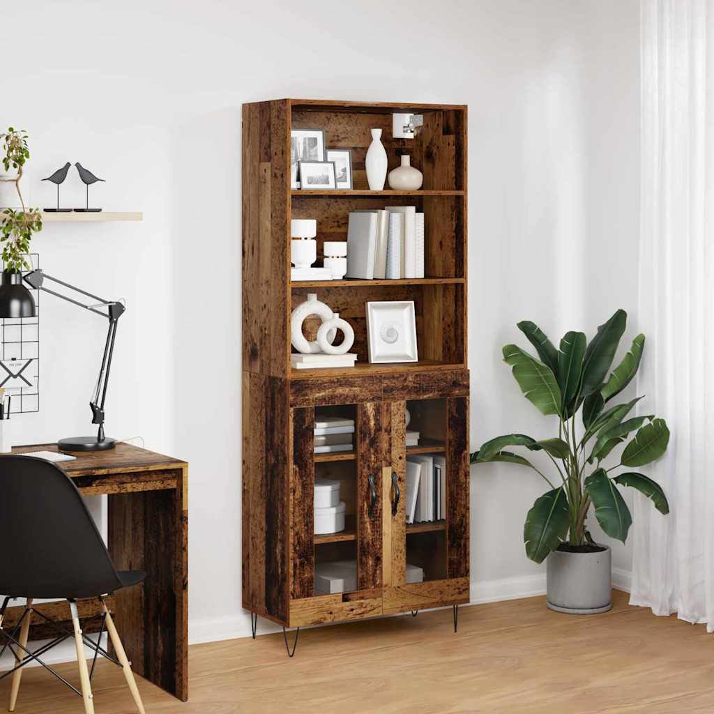 Highboard Gammelt træ 69,5 x 34 x 180 cm Konstrueret træ