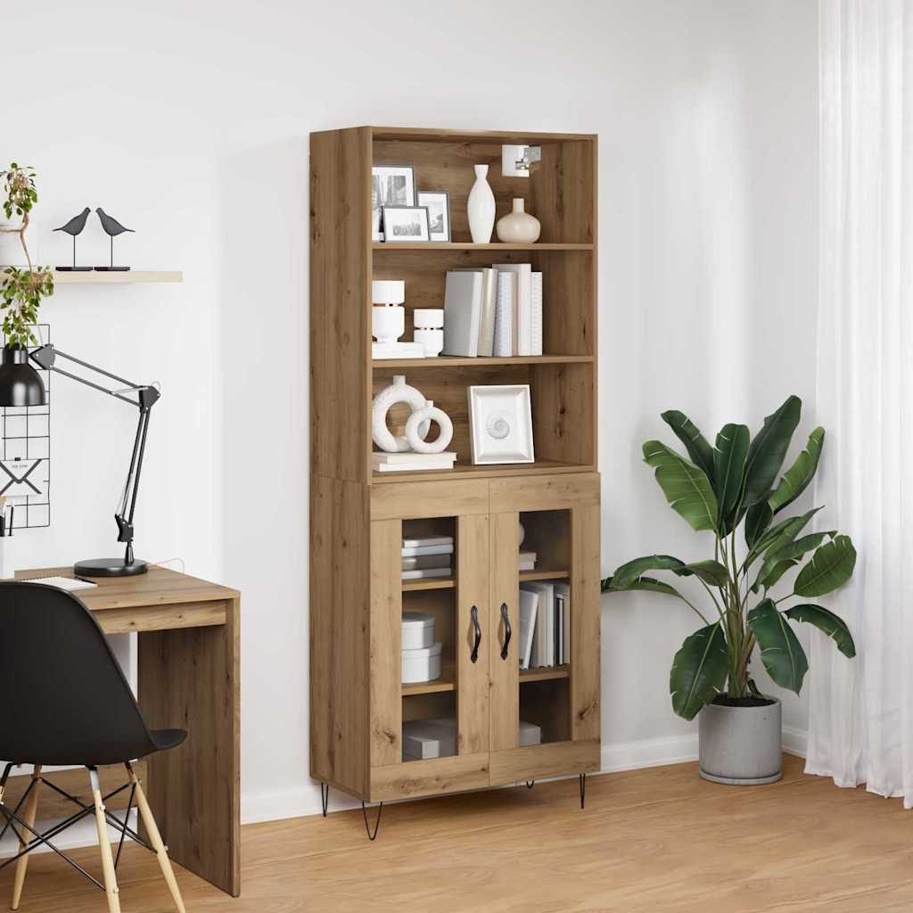 Highboard Artisan Egetræ 69,5 x 34 x 180 cm Konstrueret træ