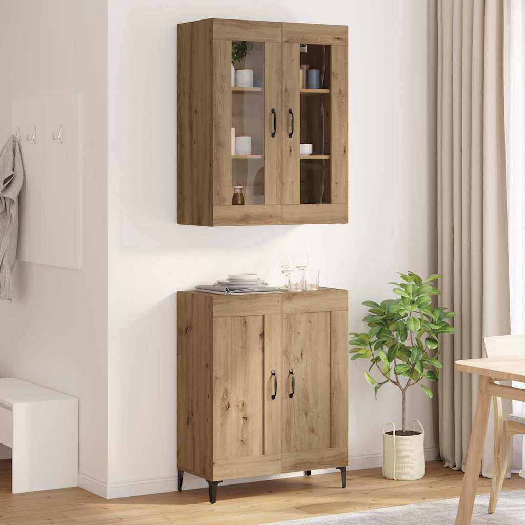 Highboard Artisan Egetræ 69,5 x 34 x 180 cm Konstrueret træ