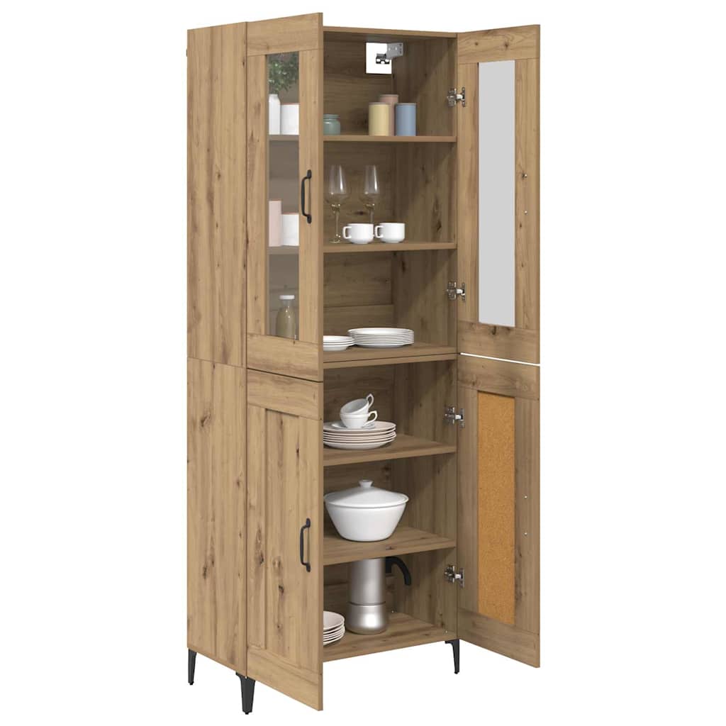 Highboard Artisan Egetræ 69,5 x 34 x 180 cm Konstrueret træ