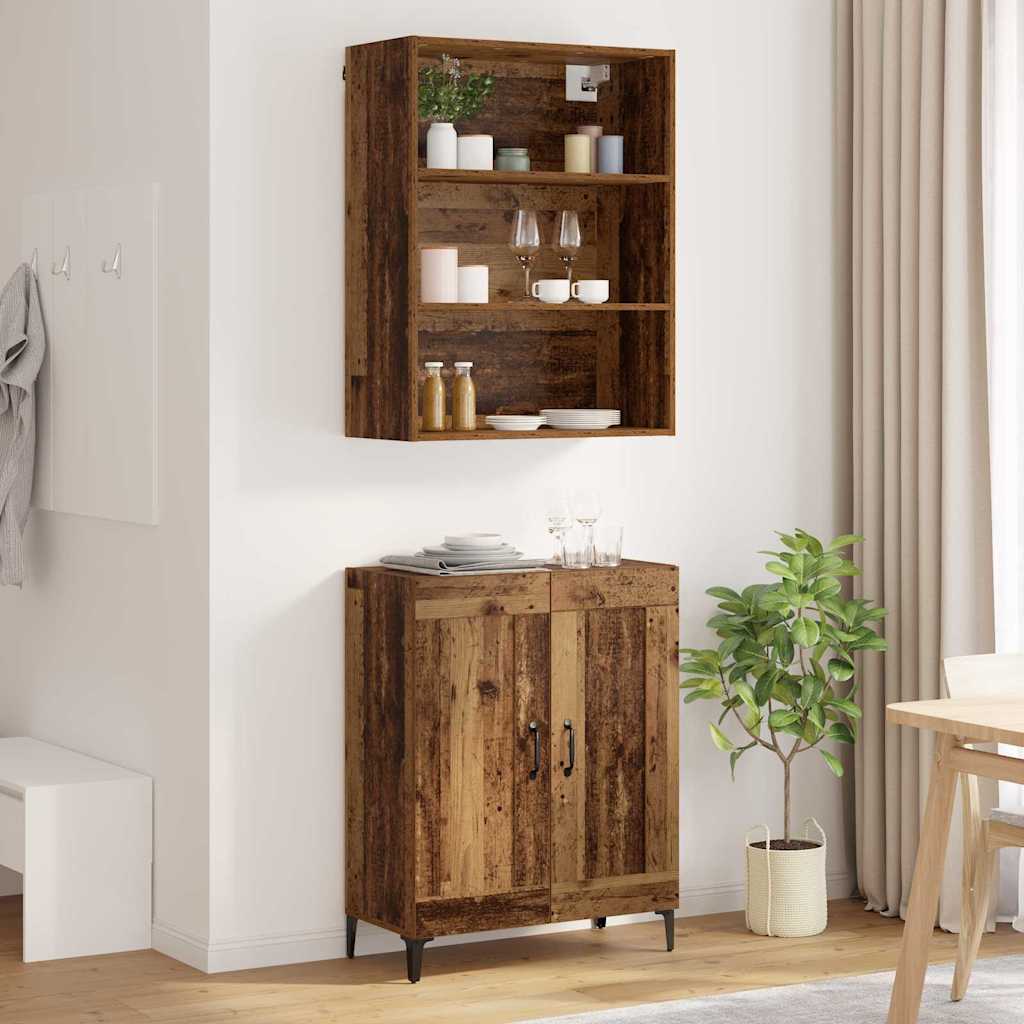Sideboard Vægmonteret 2 pcs Gammelt træ Konstrueret træ