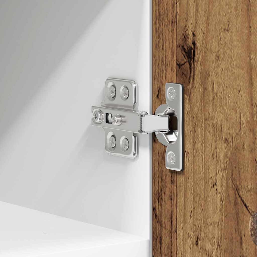 Hængeskab Riga 2 pcs Gammelt træ og Hvid 30 x 31 x 40 cm