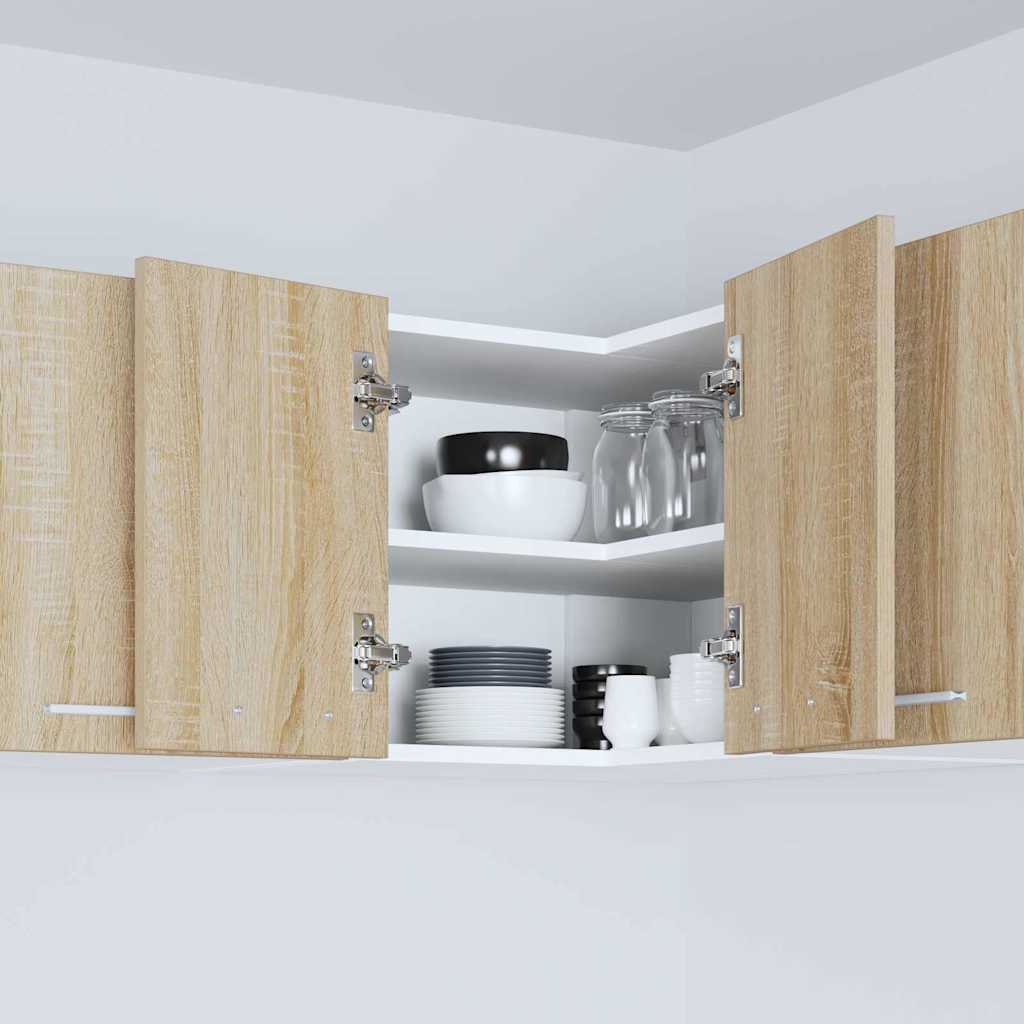 Hængeskab med opbevaring Riga Sonoma Eg og Hvid 57 x 57 x 40 cm