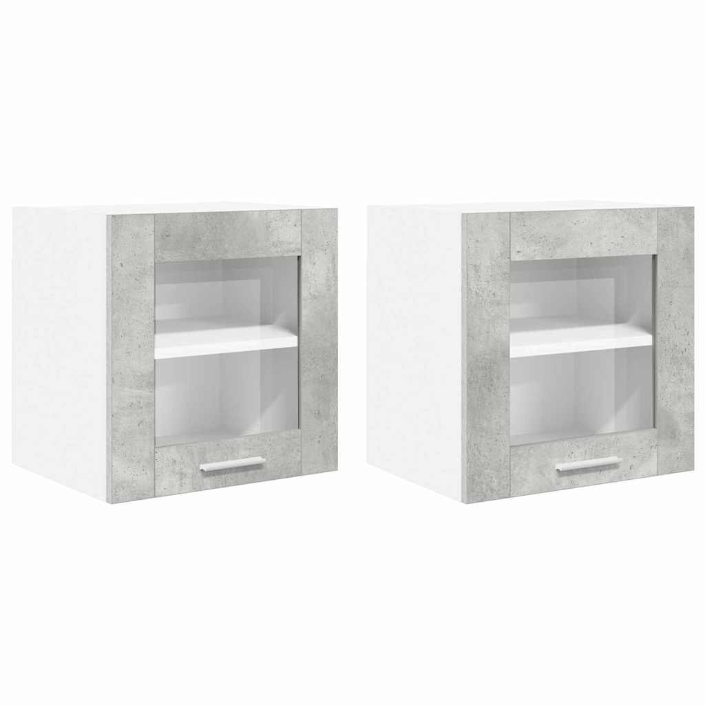 Hængeskab Riga 2 pcs Beton Grå 40 x 31 x 40 cm Konstrueret træ