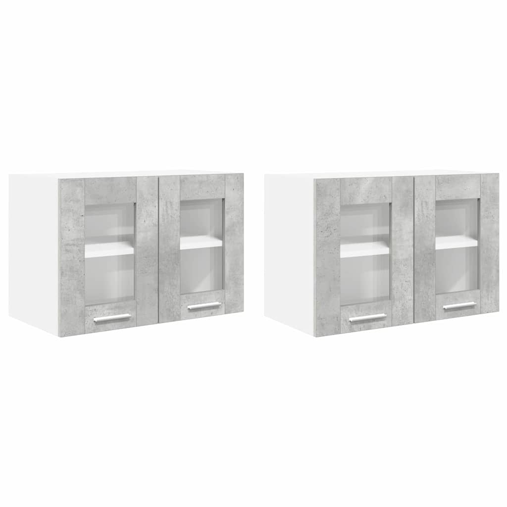 Hængeskab Riga 2 pcs Beton Grå 60 x 31 x 40 cm Konstrueret træ