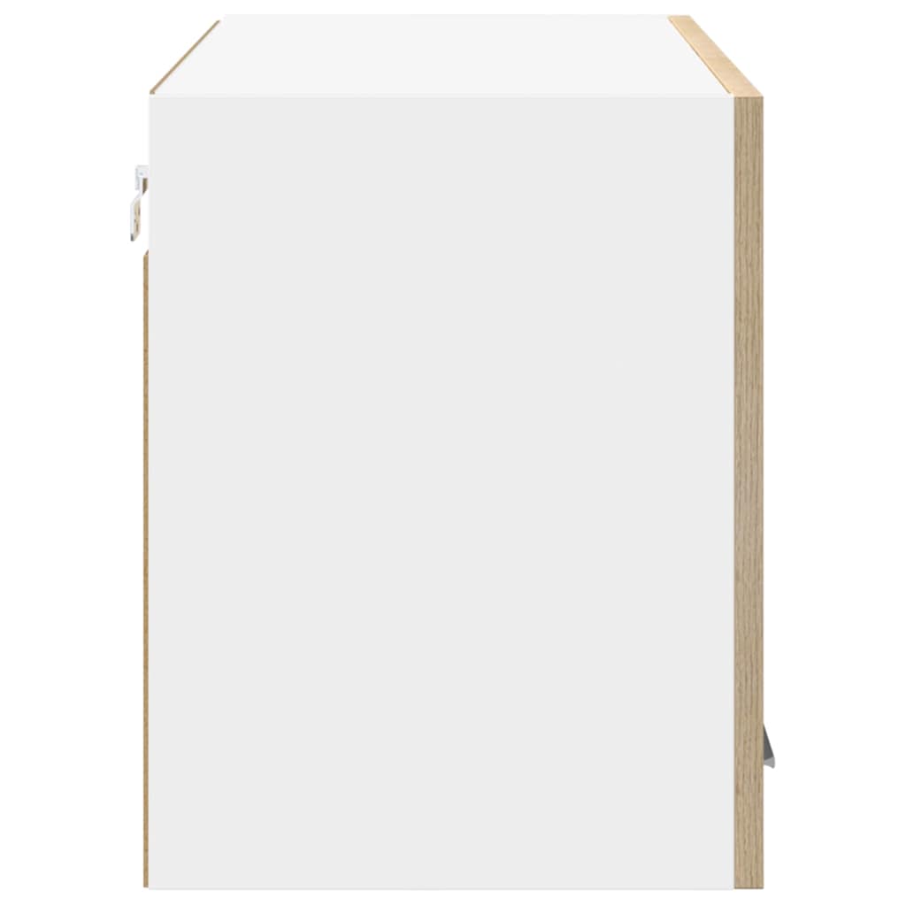 Hængeskab med opbevaring Riga Sonoma Eg og Hvid 80 x 31 x 40 cm