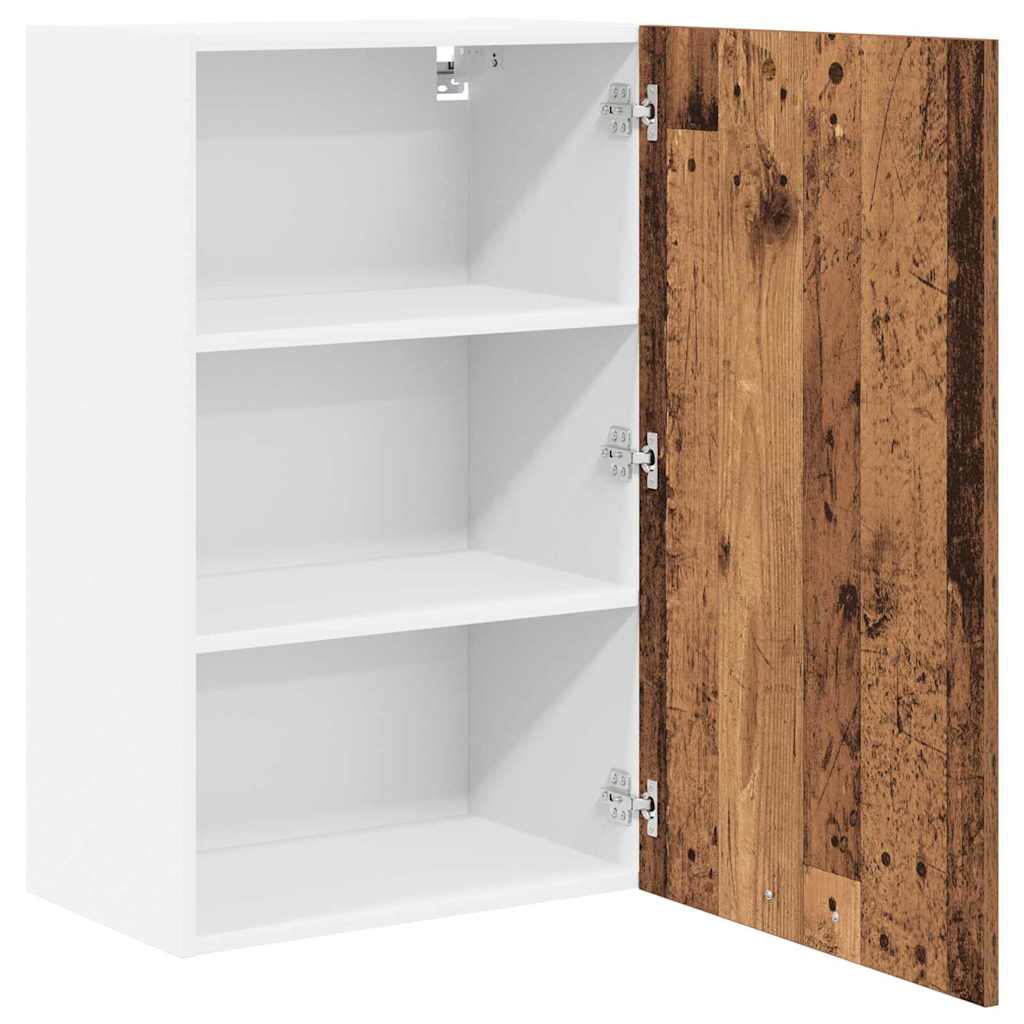 Hængeskab med dør Riga Gammelt træ og Hvid 50 x 31 x 80 cm
