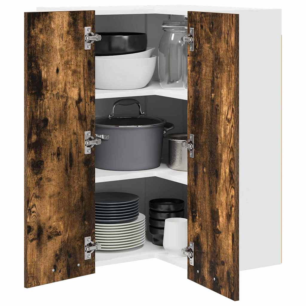 Hængeskab Riga Røget Eg og Hvid 57 x 57 x 80 cm Konstrueret træ